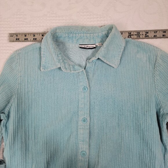 Croft & Barrow women's shirt corduroy shacket side pockets‎ pastel mint size S - Picture 12 of 15